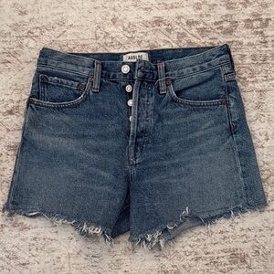 Agolde Distressed Blue Jean Shorts